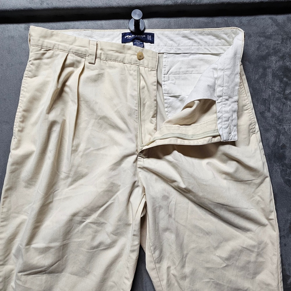 Polo Golf Ralph Lauren Mens 36x30 Pleated Chinos Tan Khaki Classic Golf Pant